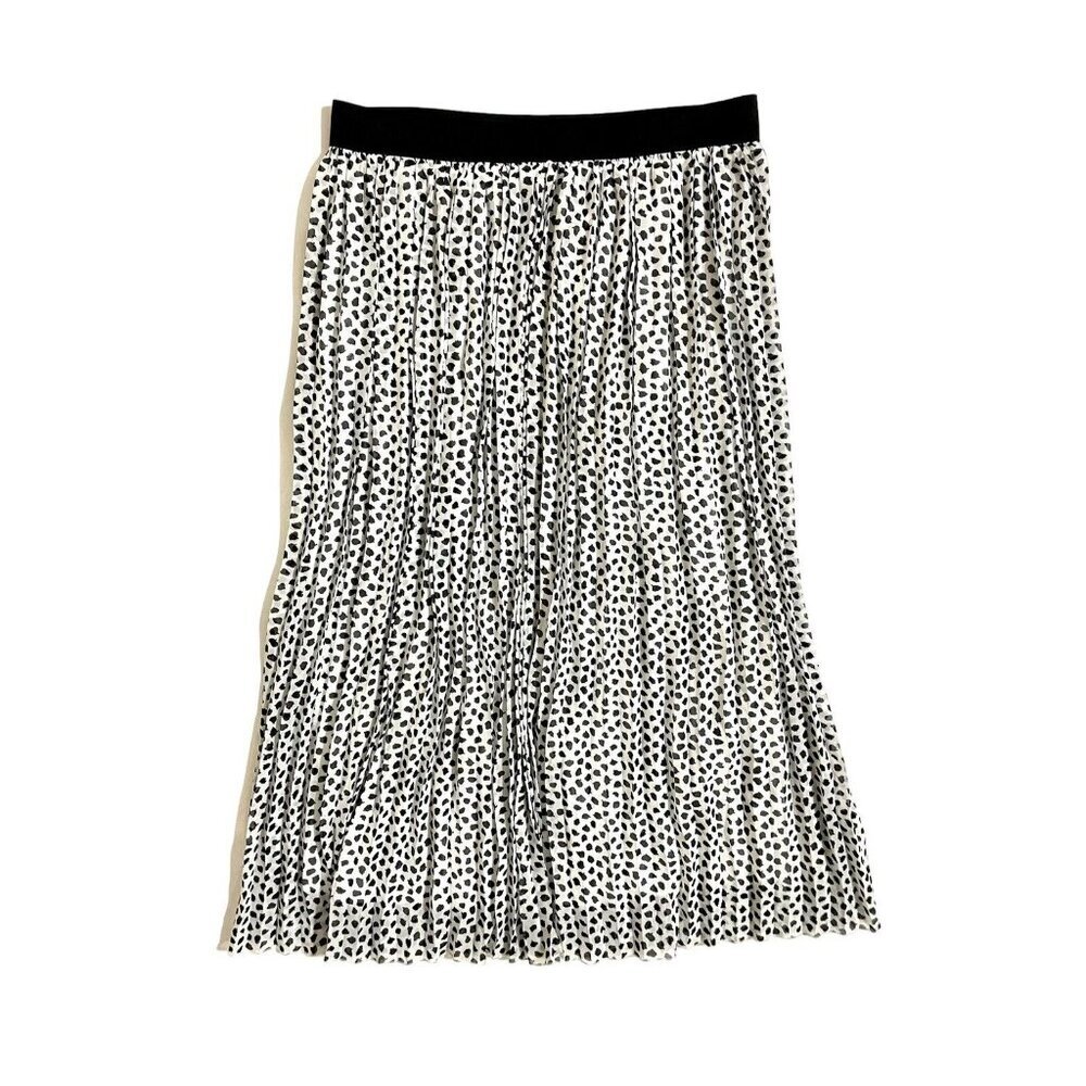Rachel Zoe Black And White Splatter Print Midi Chiffon Skirt SZ L NWT - Picture 7 of 9